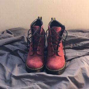 Like new Doc Marten platform heels - maroon suede!